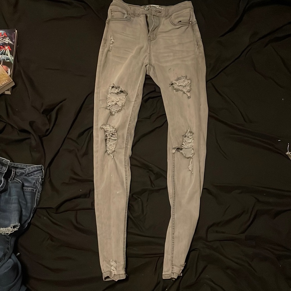 Ripped Grey Jeans